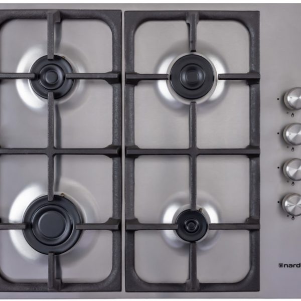 Nardi 60cm 4-Burner Built-in Gas Hob with Cast Iron Supports - Italian design & components (SCG40EAVX)