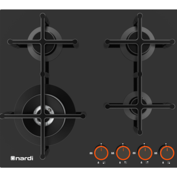 Nardi 60cm 4-Burner Built-In Gas Cooktop - Black Glass Series